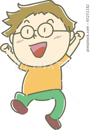 Boy 01_04 (boy with glasses who flies bravely and jumps up) Boy 01_04 (boy with glasses who flies bravely and jumps up) 65251182