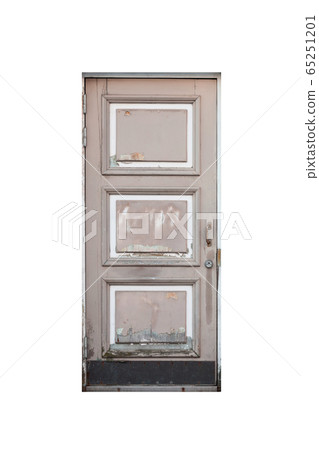 Vintage wooden door isolated on white Vintage wooden door isolated on white 65251201