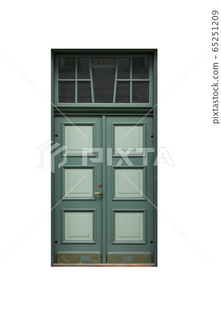 Green door with decoration in old building facade Green door with decoration in old building facade 65251209