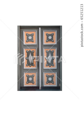 Wooden door with colorful decoration in old Wooden door with colorful decoration in old 65251213