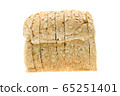 whole wheat with oat bread sliced on white background 65251401