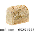 whole wheat with oat bread sliced on white background 65251558