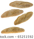 Set of fresh bread white background 65251592
