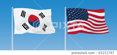 US and South Korea flag 65251787