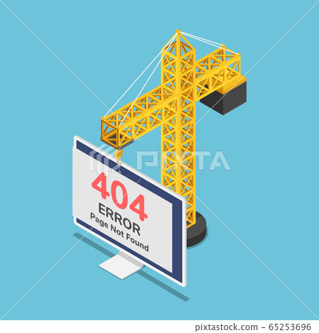 Isometric construction crane hanging 404 error 65253696