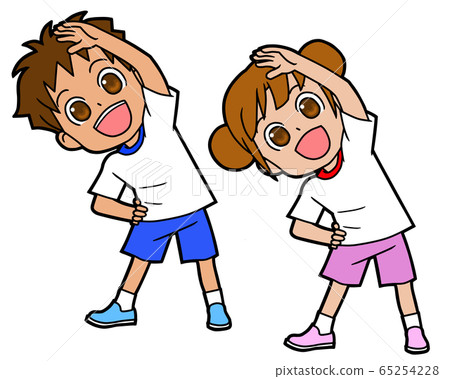 two kids doing gymnastics two kids doing gymnastics 65254228