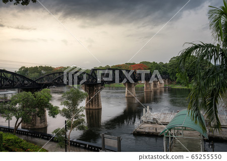 The scenery of the bridge across the Kwai River in Kanchanaburi province The scenery of the bridge across the Kwai River in Kanchanaburi province 65255550