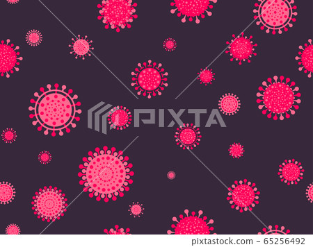 Virus cell seamless pattern, Coronavirus disease-插圖素材 [65256492] - PIXTA圖庫