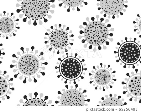 Virus cell seamless pattern, Coronavirus disease - Stock Illustration ...