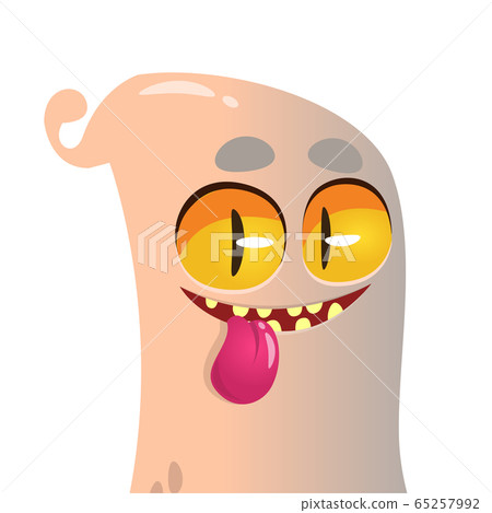 Cute cartoon ghost showing tongue. Vector ghost Cute cartoon ghost showing tongue. Vector ghost 65257992