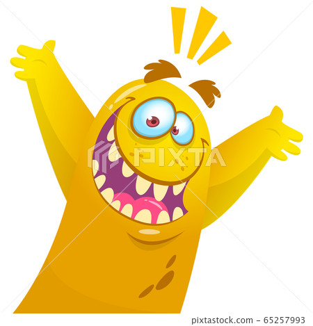 Funny cartoon monster. Vector illustration 65257993