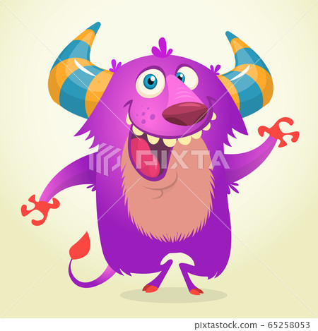 Funny cartoon monster. Vector illustration Funny cartoon monster. Vector illustration 65258053