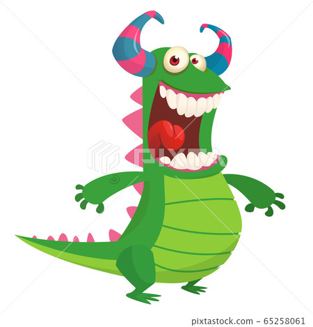 Funny cartoon monster. Vector illustration Funny cartoon monster. Vector illustration 65258061