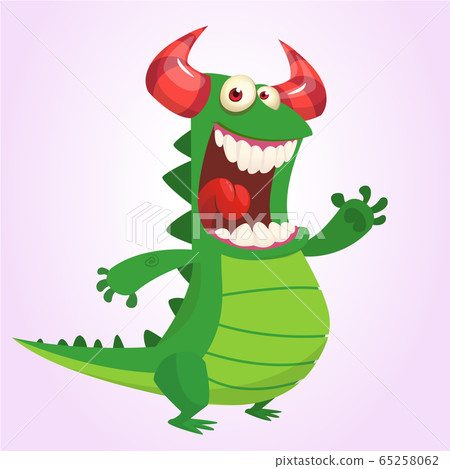 Funny cartoon monster. Vector illustration Funny cartoon monster. Vector illustration 65258062