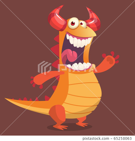Funny cartoon monster. Vector illustration Funny cartoon monster. Vector illustration 65258063