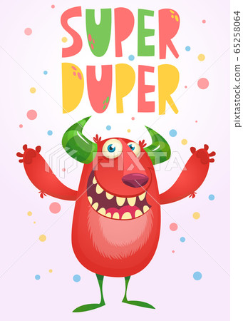 Funny cartoon monster. Vector illustration Funny cartoon monster. Vector illustration 65258064