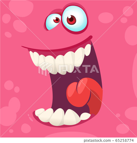 Cartoon monster face. Vector Halloween monster Cartoon monster face. Vector Halloween monster 65258774