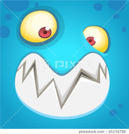 Cartoon monster face. Vector Halloween monster 65258786