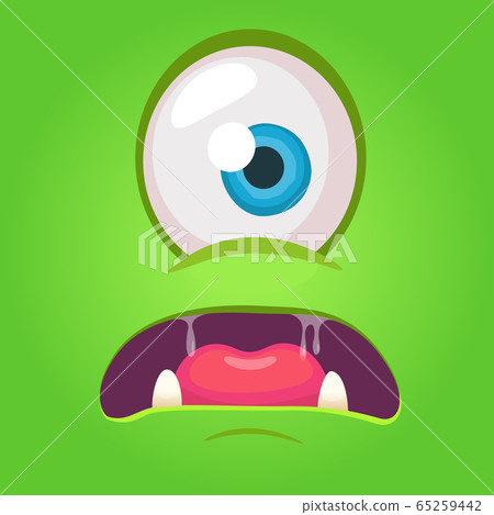 Cartoon monster face. Vector Halloween monster Cartoon monster face. Vector Halloween monster 65259442