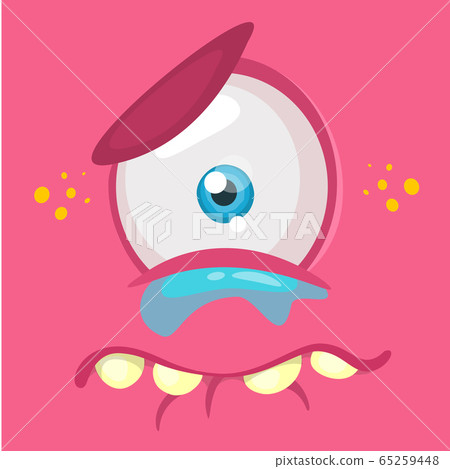 Cartoon monster face. Vector Halloween monster Cartoon monster face. Vector Halloween monster 65259448
