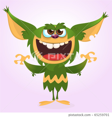 Funny cartoon monster face. Vector illustration Funny cartoon monster face. Vector illustration 65259701