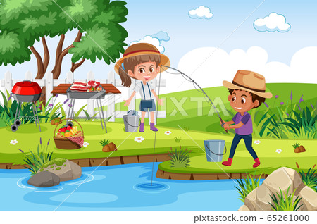 Kids Fishing Clip Art Photos, Images and Pictures