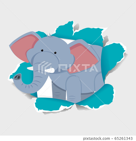 Background template design with wild elephant-插圖素材 [65261343] - PIXTA圖庫