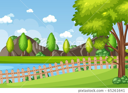 Background scene with river in the park Background scene with river in the park 65261641