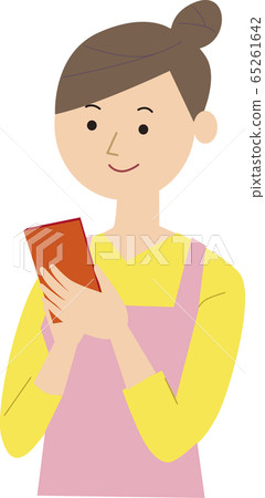 Woman looking at mobile phone vector 65261642