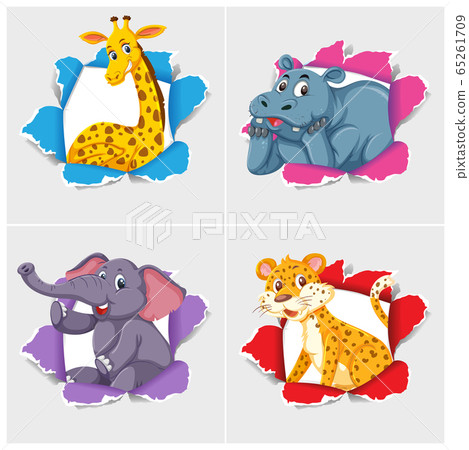 Background template design with wild animals 65261709