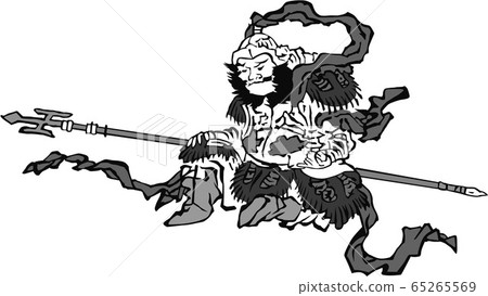 Ukiyo-e Seven Lucky Gods, 10 black and white 65265569