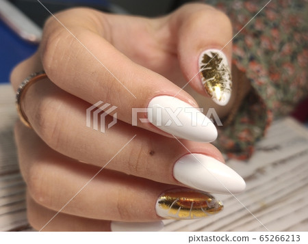 Amazing natural nails. Women's hands with clean 65266213