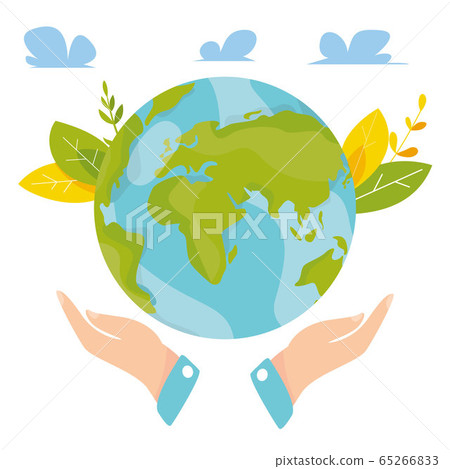 Ecology concept. People take care about planet... - Stock Illustration ...