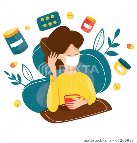 High temperature vector. Infection. Symptoms of the disease and sick. Temperature, cough, runny nose. Epidemic. Pandemic. Coronavirus. Quarantine. Virus attack. With drug, pills and medical stuff. High temperature vector. Infection. Symptoms of the disease and sick. Temperature, cough, runny nose. Epidemic. Pandemic. Coronavirus. Quarantine. Virus attack. With drug, pills and medical stuff. 65266952