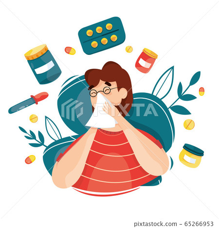 High temperature vector. Infection. Symptoms of the disease and sick. Temperature, cough, runny nose. Epidemic. Pandemic. Coronavirus. Quarantine. Virus attack. With drug, pills and medical stuff. High temperature vector. Infection. Symptoms of the disease and sick. Temperature, cough, runny nose. Epidemic. Pandemic. Coronavirus. Quarantine. Virus attack. With drug, pills and medical stuff. 65266953