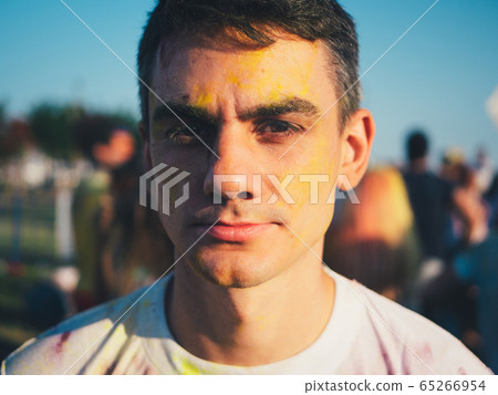 Portrait of man on Color Fest Portrait of man on Color Fest 65266954
