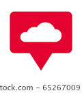 Vector illustration of cloud icon. Cloud store symbol. Isolated in white background. 65267009