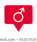 Illustration of male gender symbol. Man's symbol. Isolated in white background. 65267018