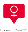 Illustration of female gender symbol. Woman's symbol. Isolated in white background. 65267020