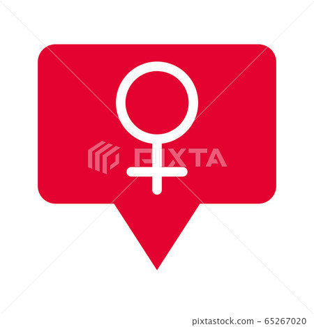 Illustration of female gender symbol. Woman's symbol. Isolated in white background. Illustration of female gender symbol. Woman's symbol. Isolated in white background. 65267020
