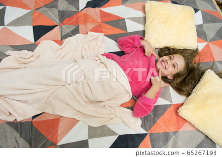 Little happy girl in bedroom. Good morning. Little happy girl in bedroom. Good morning. 65267193