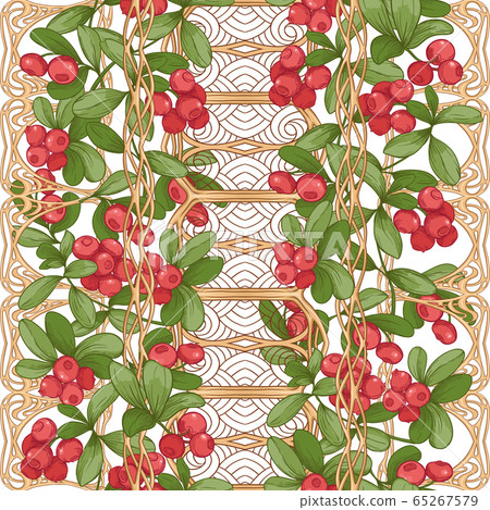 Cranberry. Seamless pattern Cranberry. Seamless pattern 65267579