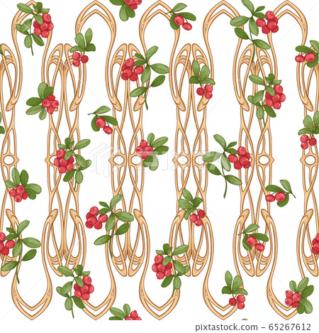 Cranberry. Seamless pattern Cranberry. Seamless pattern 65267612