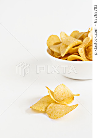 potato chips in a white dish isolated potato chips in a white dish isolated 65268782