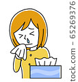 Girl with rhinitis 65269376