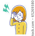 Girl having a headache 65269380