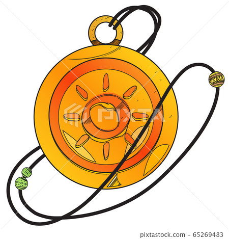 Magic Round Locket. Illustration for gaming mobile applications 65269483