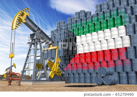Oil production and extraction in Kuwait. Oil pump 65270490