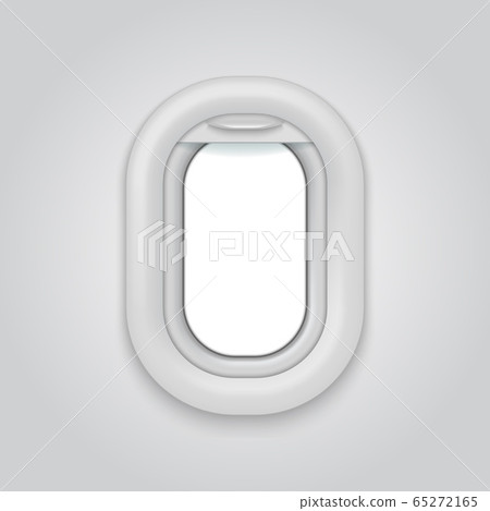 Aircraft window. Airplane realictic vector open illuminator. Plane porthole mockup Aircraft window. Airplane realictic vector open illuminator. Plane porthole mockup 65272165