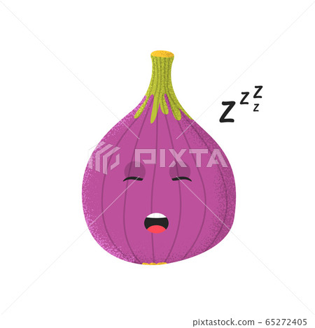 Organic cute fig fruit character Organic cute fig fruit character 65272405